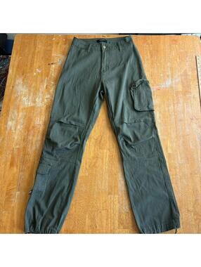Cargo Pants Utility Tactical Streetwear Olive Green American Bazi Fits 26X29